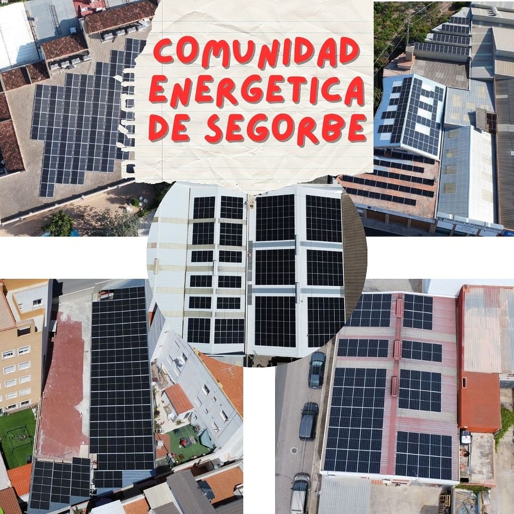 Imagen de las 5 instalaciones de la comunidad energética de Segorbe.